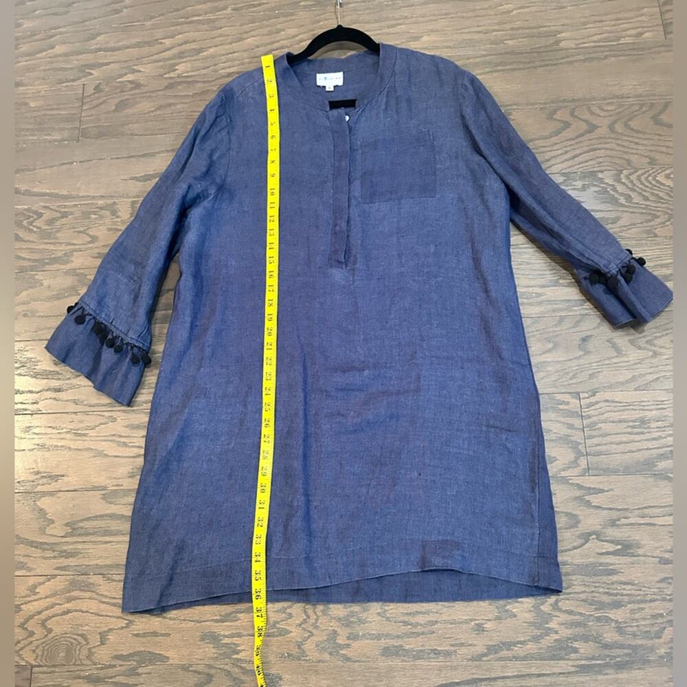 CJ Laing Navy Linen Tunic Dress Cover Up Size XL - Picture 7 of 11